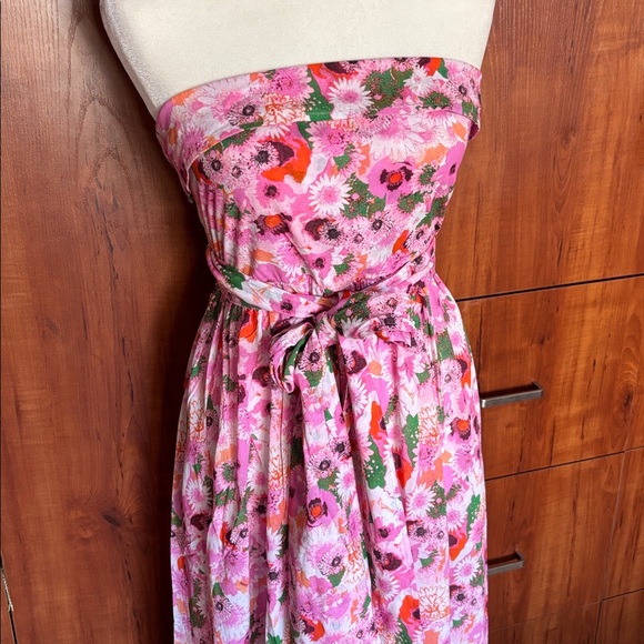 Ganni Organic Cotton Strapless Floral Maxi Dress - Picture 2 of 6